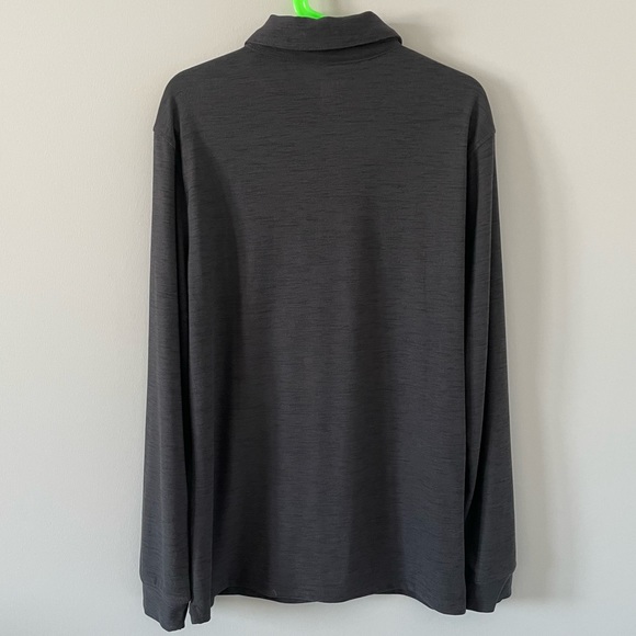 Old Navy Boys Active Breath-On Performance Long-Sleeve Polo Shirt - Dark Grey - Picture 4 of 5